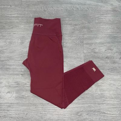 SHEFIT Women’s Medium Leggings Crossover Band Red Mesh Athletic Workout