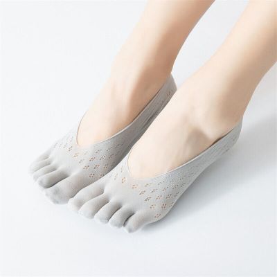 Fashion Thin Sock Slippers Women invisible Silicone Anti-skid Five Finger