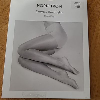 Nordstrom Everyday Sheer Control Top Tights Soft Taupe 20 Den Size B