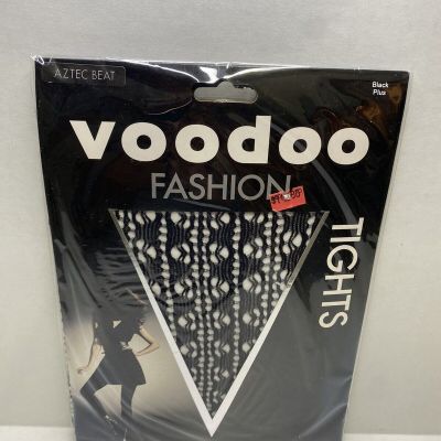 Voodoo Fashion Tights Aztec Beat Fish Net Edgy Legwear Size Plus Color Black NOS