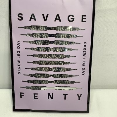 Savage X Fenty Women's Fishnet Thigh High Stockin GS, Caviar Black Size 2X/3X