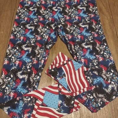 TALL CURVY Lularoe One Size Leggings America LIBERTY 4th of July Patriotic USA