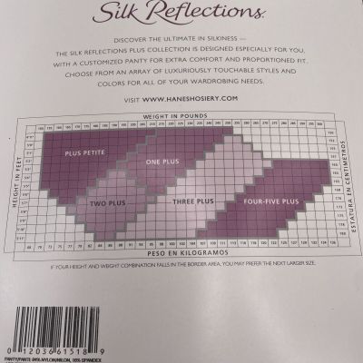 Hanes Silk Reflections Pantyhose, Plus Petite, 2 Natural 2 Little Color - 4 Pair