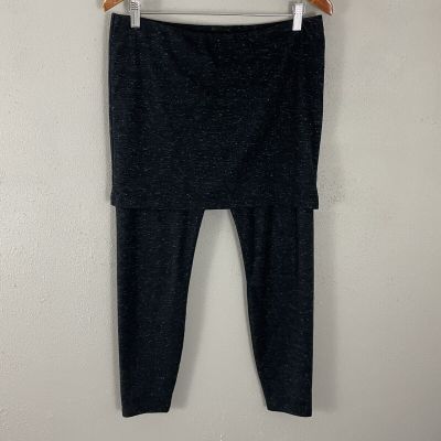 Cabi M’Leggings Size M Skirted Leggings Black Spacedye Stretch Knit Style 3210