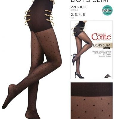 Conte Dots Slim 40 Den / XL - women's shaping tights with a polka dot pattern