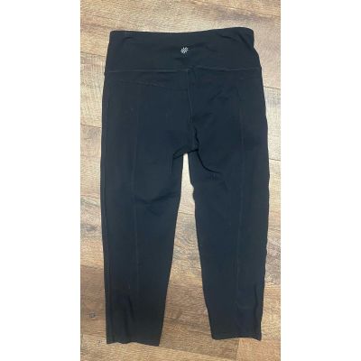 Athleta Black Active Leggings W/ Mesh Sheer Detailing  Size Small