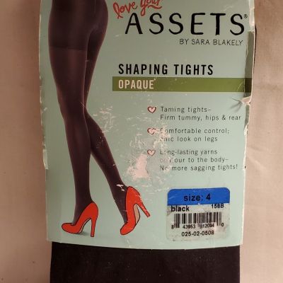 NEW Love Your Assets Sara Blakely SPANX Plus Size 4 Opaque Black Shaping Tights