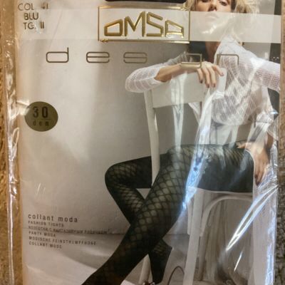 OMSA Design Fashion Tights Blue M New