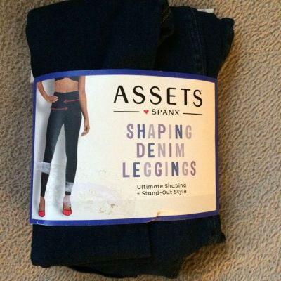 Assets by Spanx sz 1X Medium Wash Shaping Skinny Denim Leggings Style 20359R NWT
