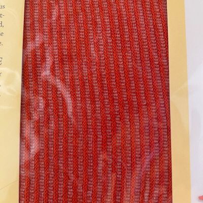 Fogal Opaque SILK Pantyhose Tights Size S Fine Ribbed Stripes Red/Orange NEW