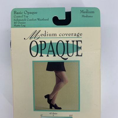 Vintage JC Penney Fashion Opaque Tights Medium Hunter Green 40 Denier Matte Leg