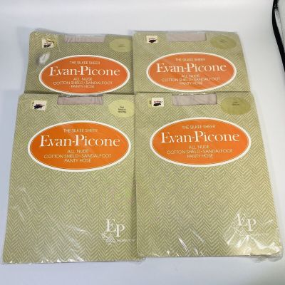 4 PAIR WOMENS OPAL LAVENDER EVAN PICONE CONTROL TOP STOCKINGS PANTYHOSE MED