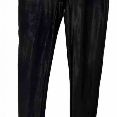 SPANX Faux Leather Leggings Black Glossy Shiny Yoga Pants Sz XS/TP 2437Q NWOT