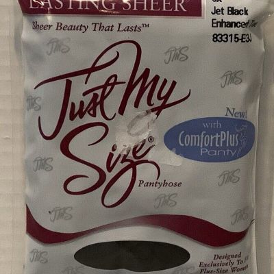 Leggs Just My Size Lasting Sheer Pantyhose Size 3X Jet Black Plus Size 1998 New