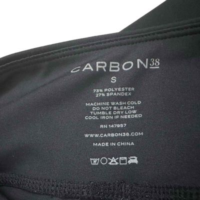 Carbon38 Leggings Cropped Black Gym Workout Minimalist Casual Size Small