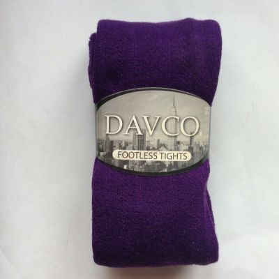 1 PAIR WOMENS FOOTLESS SWEATER TIGHTS BY DAVCO * SZ S/M * NWT * PURPLE