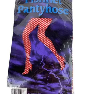 Adult One Size Red Fishnet Panty Hose Stockings Tight Halloween Accessory 816947