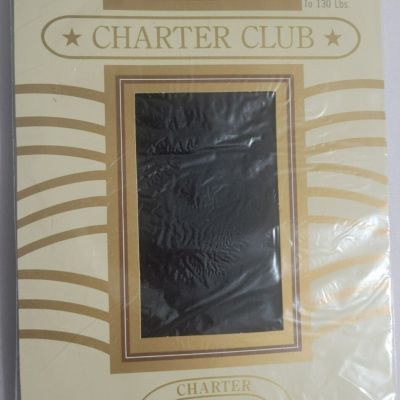 Vintage Charter Club Pantyhose Womens Size A Jet Black Opaque Nylon 1985 New