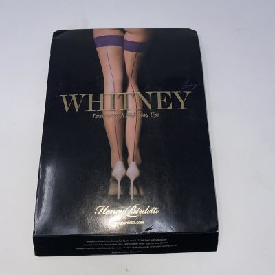Honey Birdette Whitney Indigo Stockings Sz Med Luxury Thigh High Stay Ups