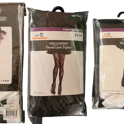Lot of 3 Pairs Thigh High Novelty Stockings / Tights - Sexy Cosplay or Halloween
