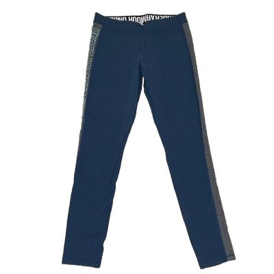 Under Armour Womens Leggings Pants Small Black Teal Elastic Waist Yoga Workout O