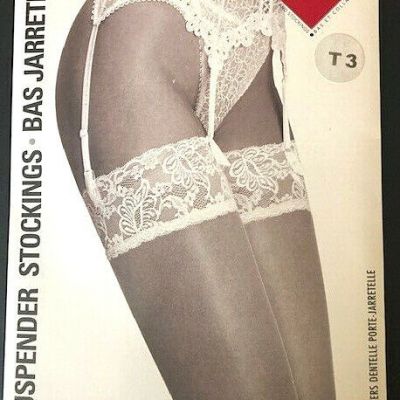 Clio Lace Top Ultra Sheer Stockings, size medium, colour while