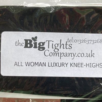 Pair of All Woman Luxury Knee-highs, black, Big Tights Company UK, UNOPENED