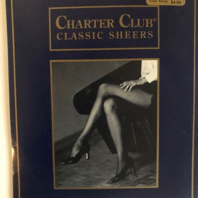 CHARTER CLUB Classic Sheer SEASHELL Control Top Pantyhose Sz D 140-195 Lbs Hose