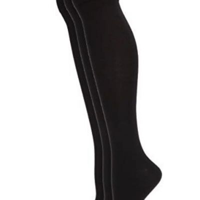 Hue Women's Modal Knee 3 Pair Pack Casual Socks, Black, One Size US