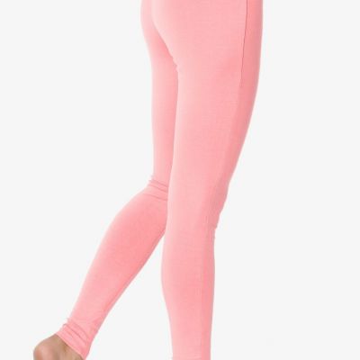TheMogan High Waist LUXE Cotton Jersey Full Length Ankle Leggings Yoga Pants