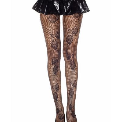 Brand New Rose Pattern Net Spandex Pantyhose Music Legs 50009
