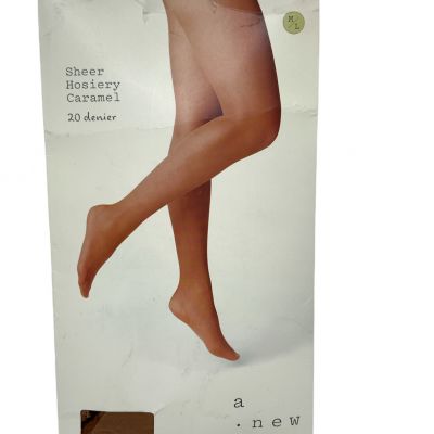 A New Day Women's Smooth Finish High Waisted 20D Caramel Sheer Hosiery 1pair M/L