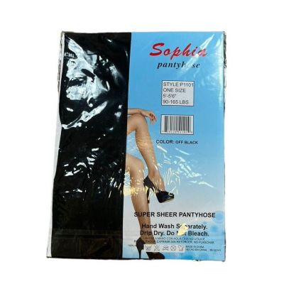 Sophia Off Black Silky Smooth 100perc Nylon Super Sheer Pantyhose New & Sealed NIB