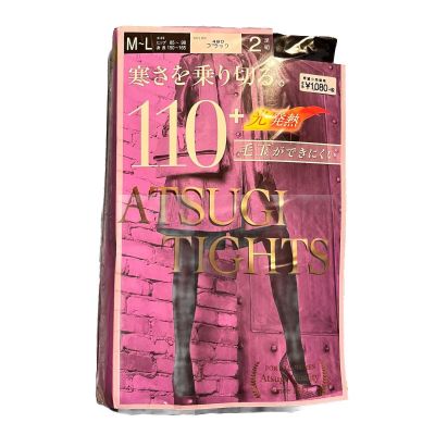 ATSUGI Japan 110+Tights Denier (Size: M-L) Black 2 pairs/pk  New Goth Japan