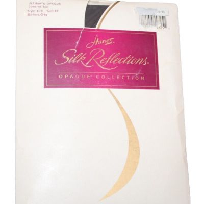 Hanes Silk Reflections Pantyhose EF Ultimate Opaque Collection Bankers Gray E78