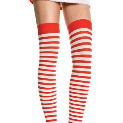 Lingerie Thigh Hi Stockings Size Regular Striped Opaque  Music Legs 4741