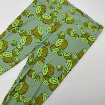 LuLaRoe Leggings Green Kiwi Pattern  Women's Size Tall And Curvy XL