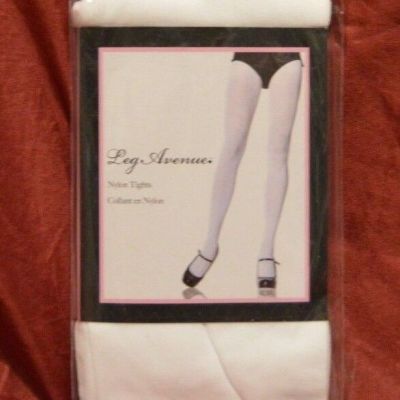 2 Pair Leg Avenue White Opaque Tights Pantyhose ONE SIZE Style #7300
