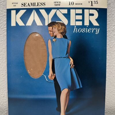 VINTAGE Kayser Hosiery-Seamless-Spice Tint-1pair-Sz10M *NEW