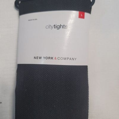 New York And Company City Tights Size Large, Black, NWT Machine Wash Made in USA
