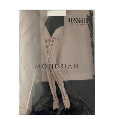 Wolford Mondrian White / Black Tights Size XS