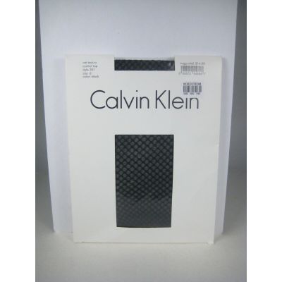 Calvin Klein Black Pantyhose Control Top Net Texture Style 301 Size D