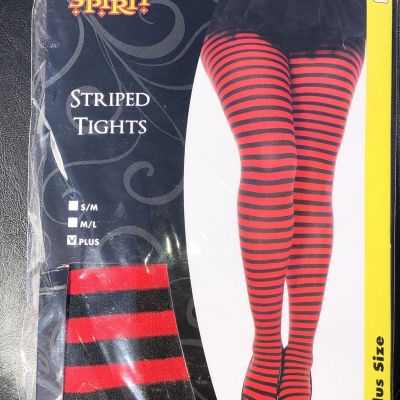 Wide Striped   Red/Black Thigh Highs -New in Package - Plus Size