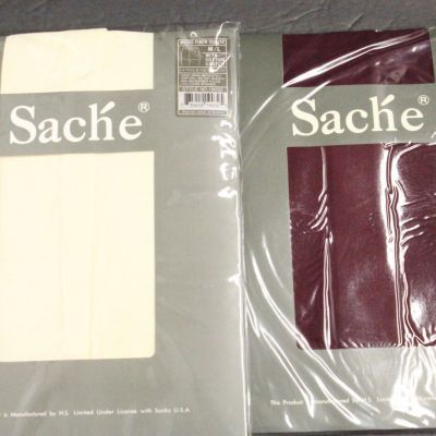 2 set Sache Micro Fiber Semi Opaque Fashion Pantyhose Tights S/m 4'11