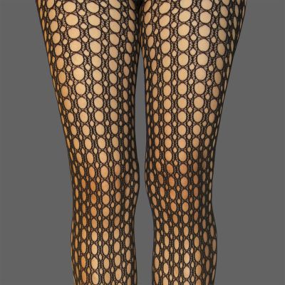 WET SEAL FASHION BLACK HONEY COMB  POTHOLE FISHNET CIRCLE TIGHTS PANTYHOSE O/S