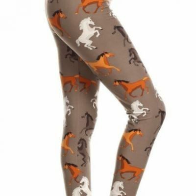 Plus Size Cowgirl Horse Lover Leggings Fits Size 12-18