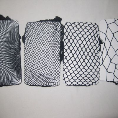 4 Different crotchless open rear fishnet tights black nip goth Y2K kawaii