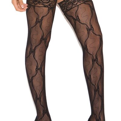 Black Vine lace top lace thigh hi stocking costume accessory S M L one size