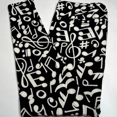 NEW LuLaRoe TC Leggings Black MUSIC NOTE Song Concert Sing Instrument SONG Tune