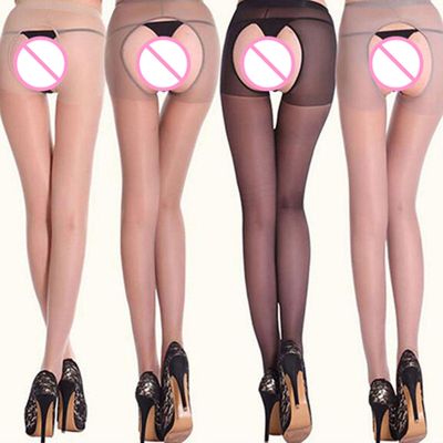 Pantyhose Sheer Breathable Women Crotchless Sheer Pantyhose One Size